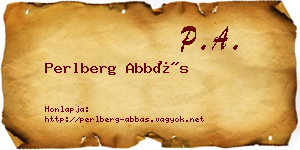 Perlberg Abbás névjegykártya